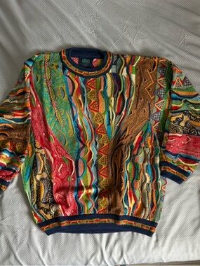 Vintage Vibrant Multicolor Textured Knit Sweater from Australia